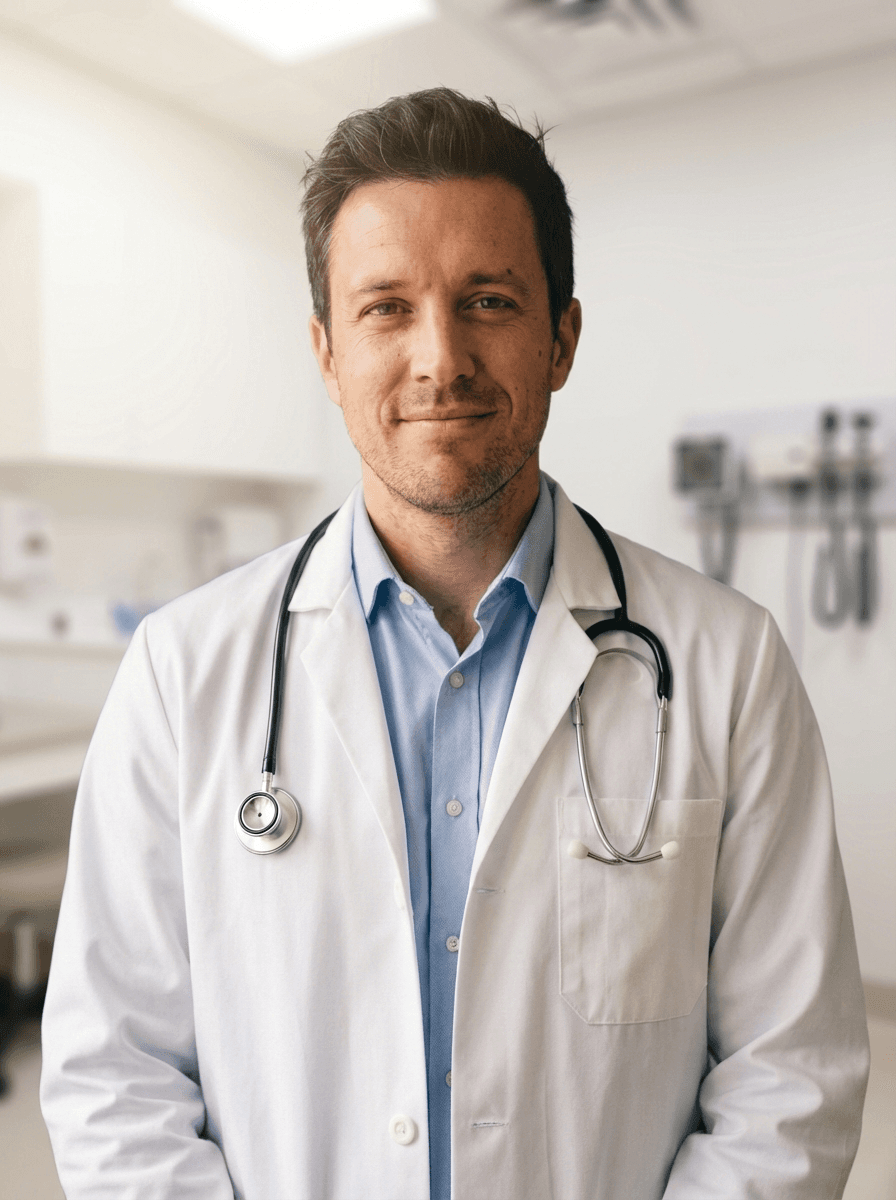 medical AI headshot transformation - After