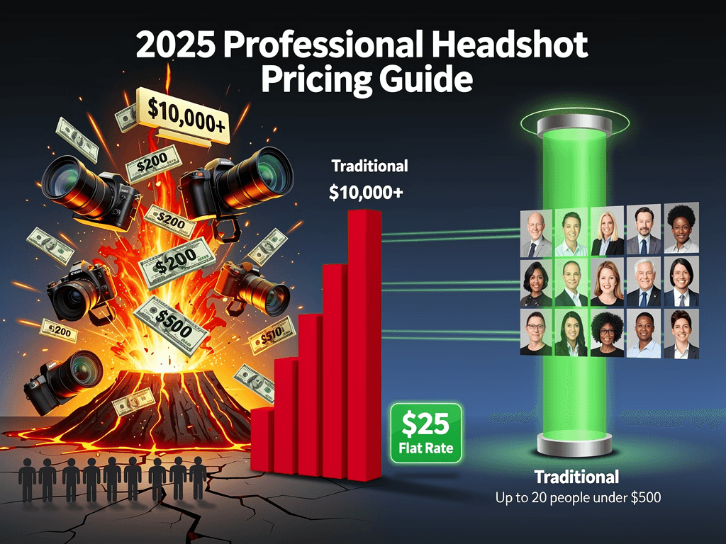 Team Headshot Photographer Costs 2026: $150–$600 Per Person (+ Hidden Fees)